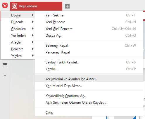 Vivaldi Browser'da Yer İmlerini İçeri Aktarmak Vivaldi Browser'da Yer İmlerini İçeri Aktarmak