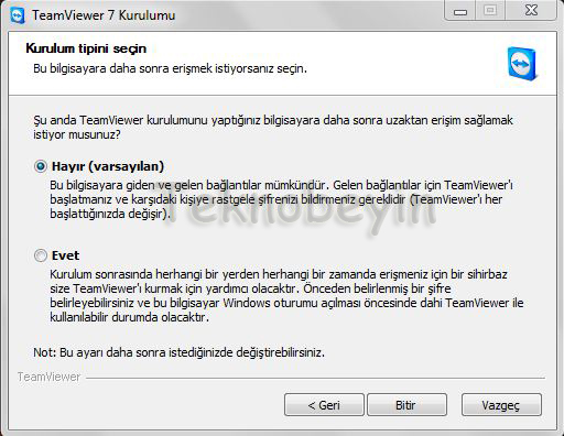 Kurulum Tipi Ekranı