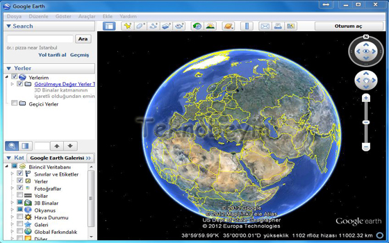 Google Earth Arayüz