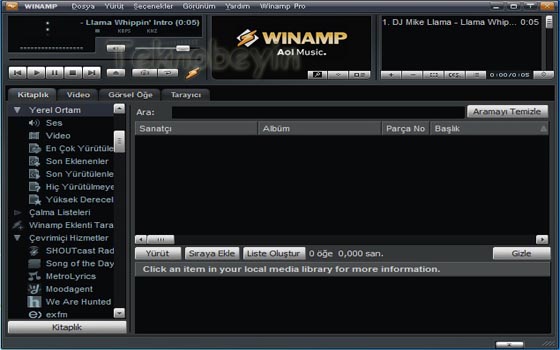 Winamp 5.623 Arayüz