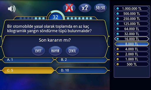 milyoner cevap