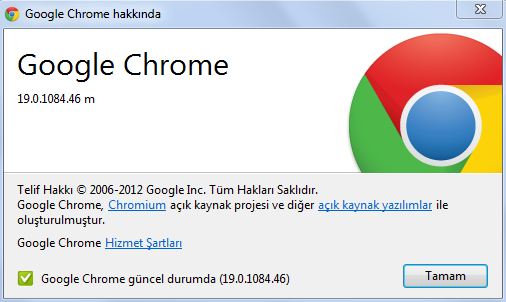 google chrome güncelleme