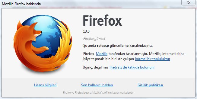 firefox güncelleme