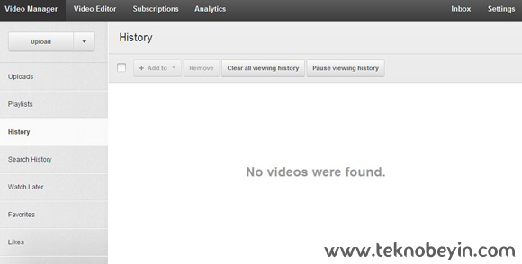 youtube geçmişi silmek