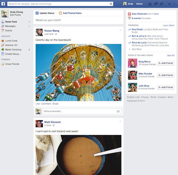 facebook yeni tasarimi