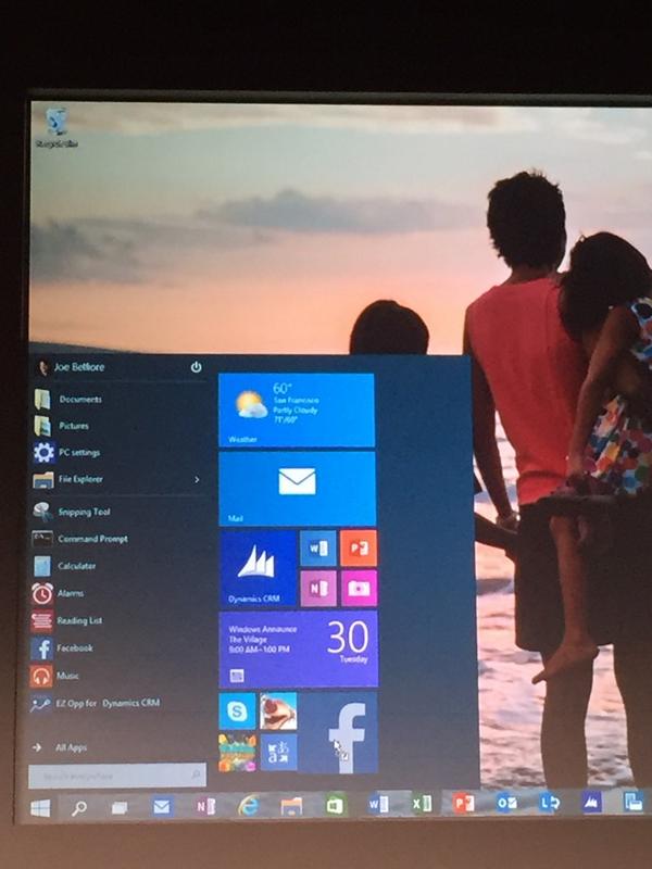 windows 10 baslat menusu