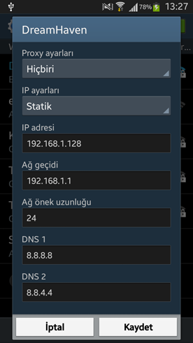 akilli telefon modem ayarlari