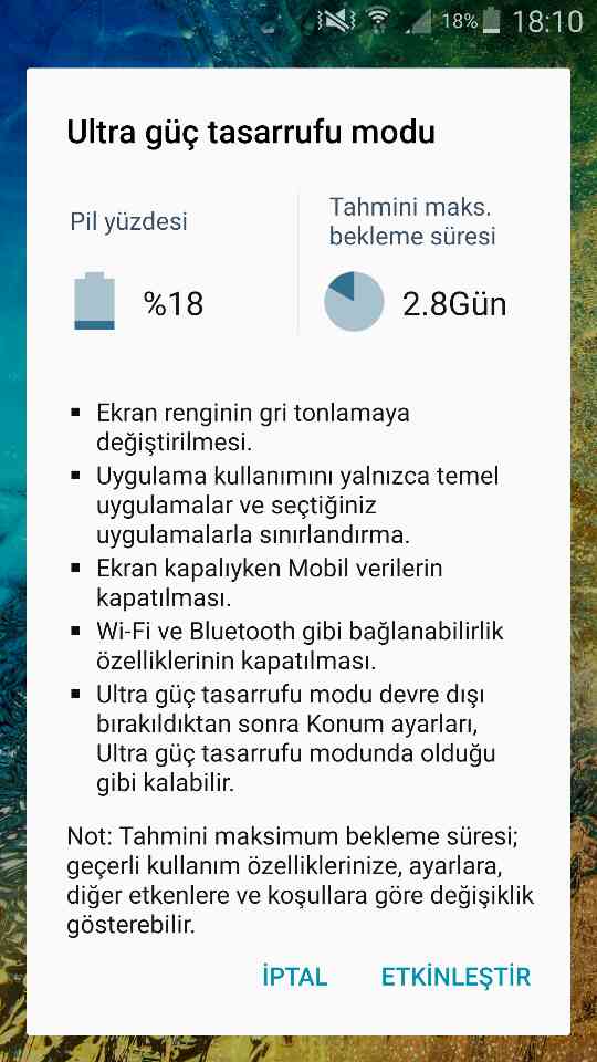 galaxy s5 ultra guc tasarruf modu