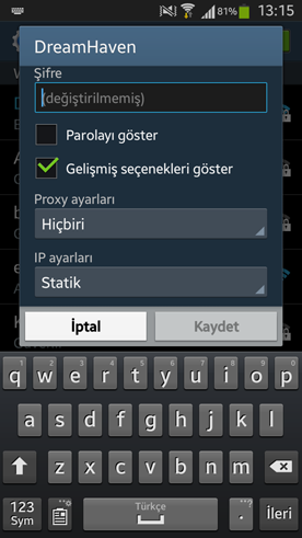 telefon modem ayarlari