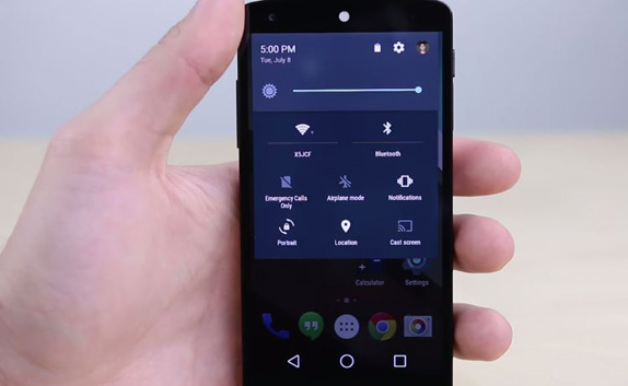 Android Lollipop ozellikleri hizli ayarlar