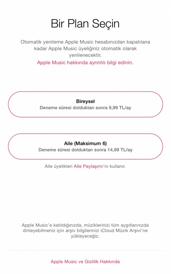 apple music abonelik fiyatlari