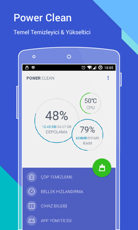 Power Clean(Booster & Cleaner) uygulamasi
