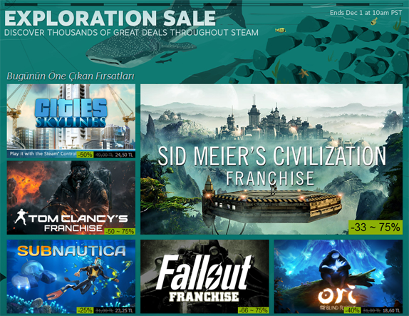 Steam Exploration Sale