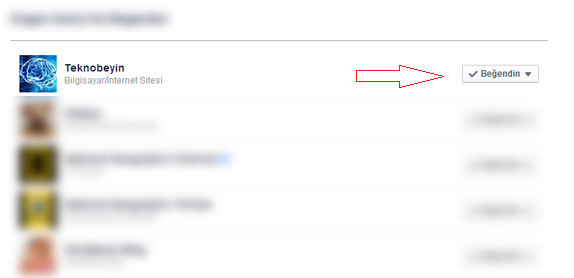 facebook begenilen sayfalar