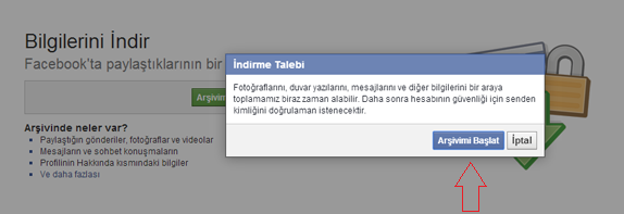 facebook yedek almak 6