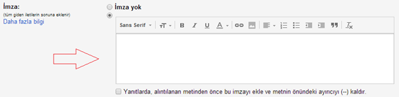 gmail imza eklemek