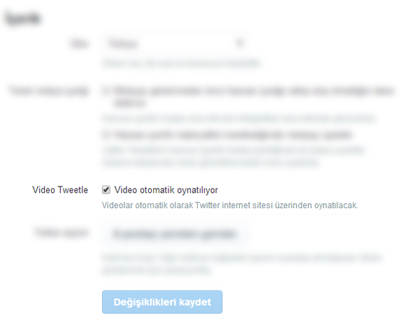 twitter otomatik video oynatmayi kapatma 2