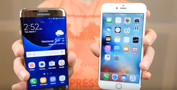 Samsung Galaxy S7 Edge ve iPhone 6S Plus dusme testi