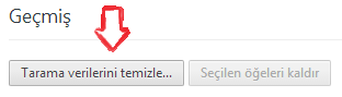 chrome arama gecmisini temizlemek 1