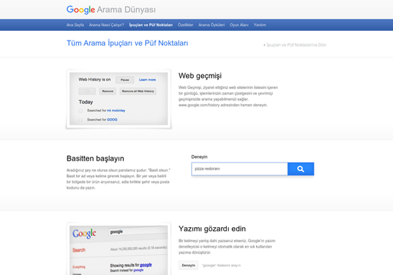 google arama ipuclari