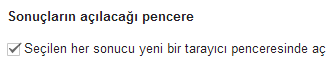 google arama sonuclarini yeni sekmede acmak