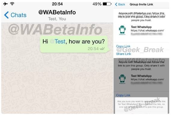 whatsapp etiketleme ozelligi