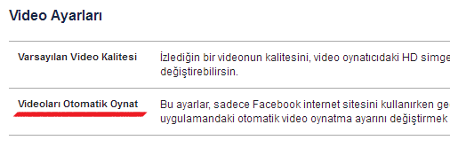 facebook otomatik video oynatma kapatmak 3