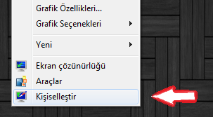 windows 7 pencere rengini degistirmek 2