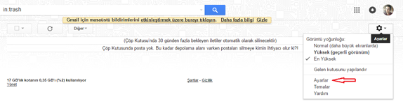 gmail kufur filtresi olusturma 1