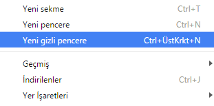 google chrome gizli pencere acmak 3