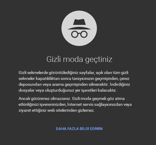 google chrome gizli pencere acmak 4
