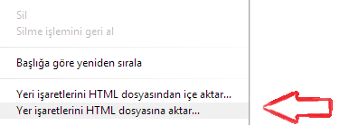 google chrome yer imlerini yedeklemek 3