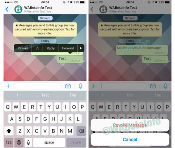 whatsapp gonderilen mesaji geri alma