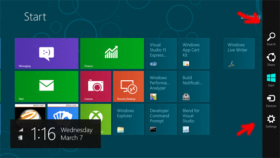 windows 8 sag menu kapatma