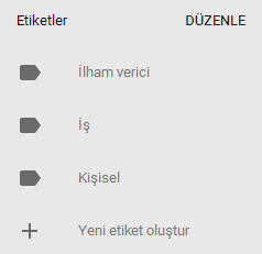 google keep etiket olusturmak 1