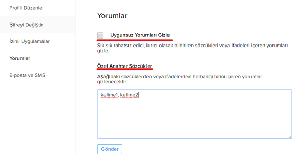 instagram yorum engelleme nasil yapilir