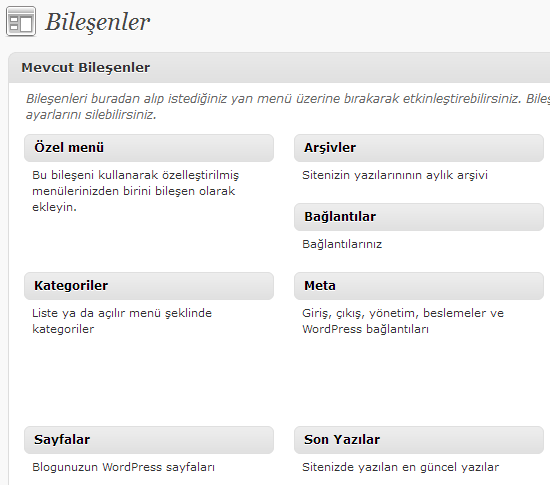 wordpress bilesen eklemek 3