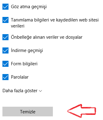 microsoft edge internet gecmisini silmek 5