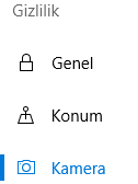 windows 10 kamera kapatmak 3