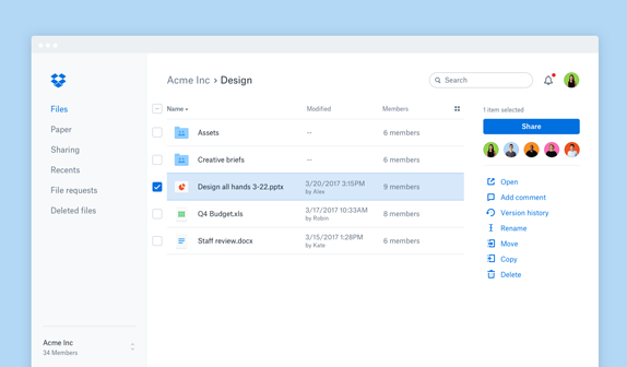 dropbox yeni tasarim