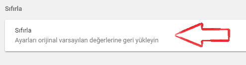 google chrome sifirlamak 2