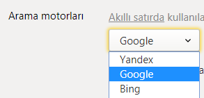 Yandex Browser'da Varsayılan Arama Motorunu Değiştirmek