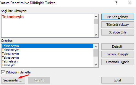 Word Kırmızı Çizgileri Yok Etme Word Kırmızı Çizgileri Yok Etme