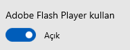 Microsoft Edge'de Adobe Flash Player Açmak ve Kapatmak