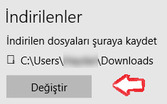 Microsoft Edge'de İndirilenler Klasörünün Konumunu Değiştirmek