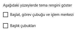 Windows 10'daki Yüzeylerde Tema Rengini Göstermek Windows 10'daki Yüzeylerde Tema Rengini Göstermek
