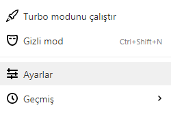 Yandex Browser'da Fare Hareketlerini Kapatmak Yandex Browser'da Fare Hareketlerini Kapatmak