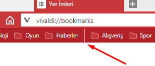 Vivaldi Browser'da Yer İmlerine Ayırıcı Eklemek