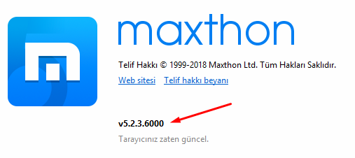 Maxthon Browser'da Tarayıcı Sürümünü Öğrenmek Maxthon Browser'da Tarayıcı Sürümünü Öğrenmek