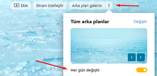 Yandex Browser Yeni Sekme Sayfası Arka Planı Her Gün Değişsin